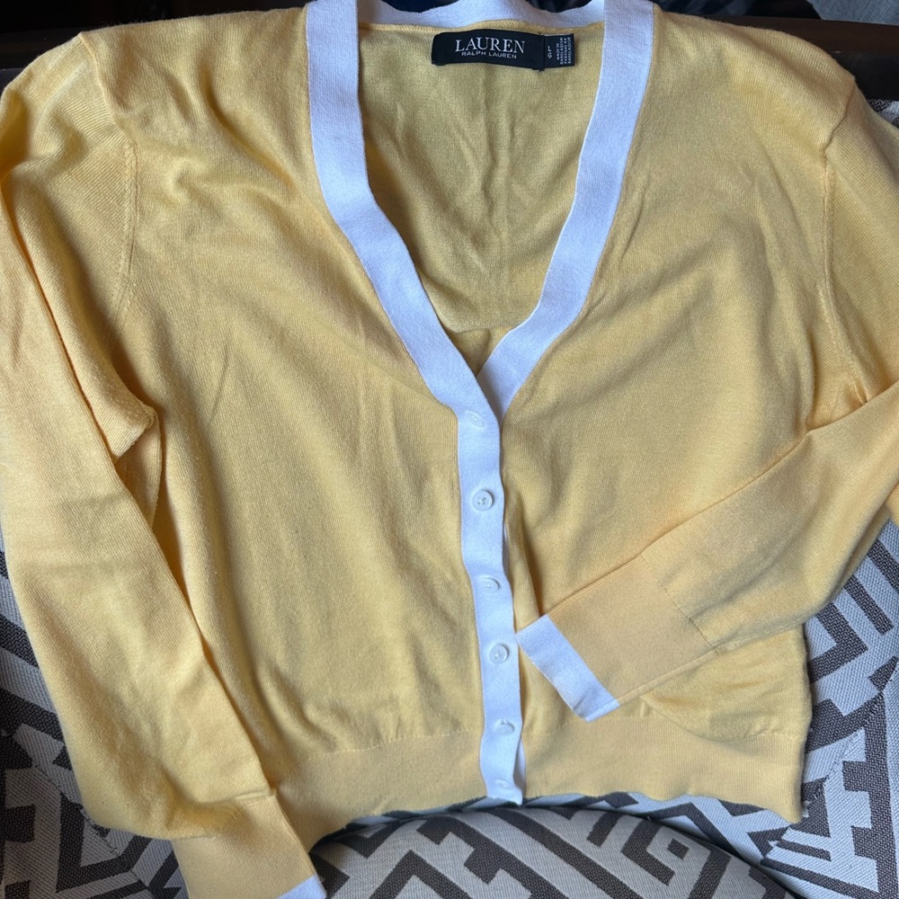 Polo by Ralph Lauren Yellow and White Cardigan